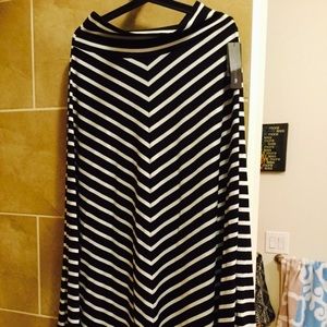 Winter Sale!! New long black/white stripped skirt